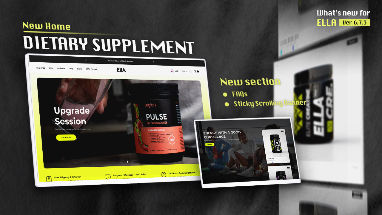 Ella 6.7.3 – Introducing the Home Dietary Supplement Layout