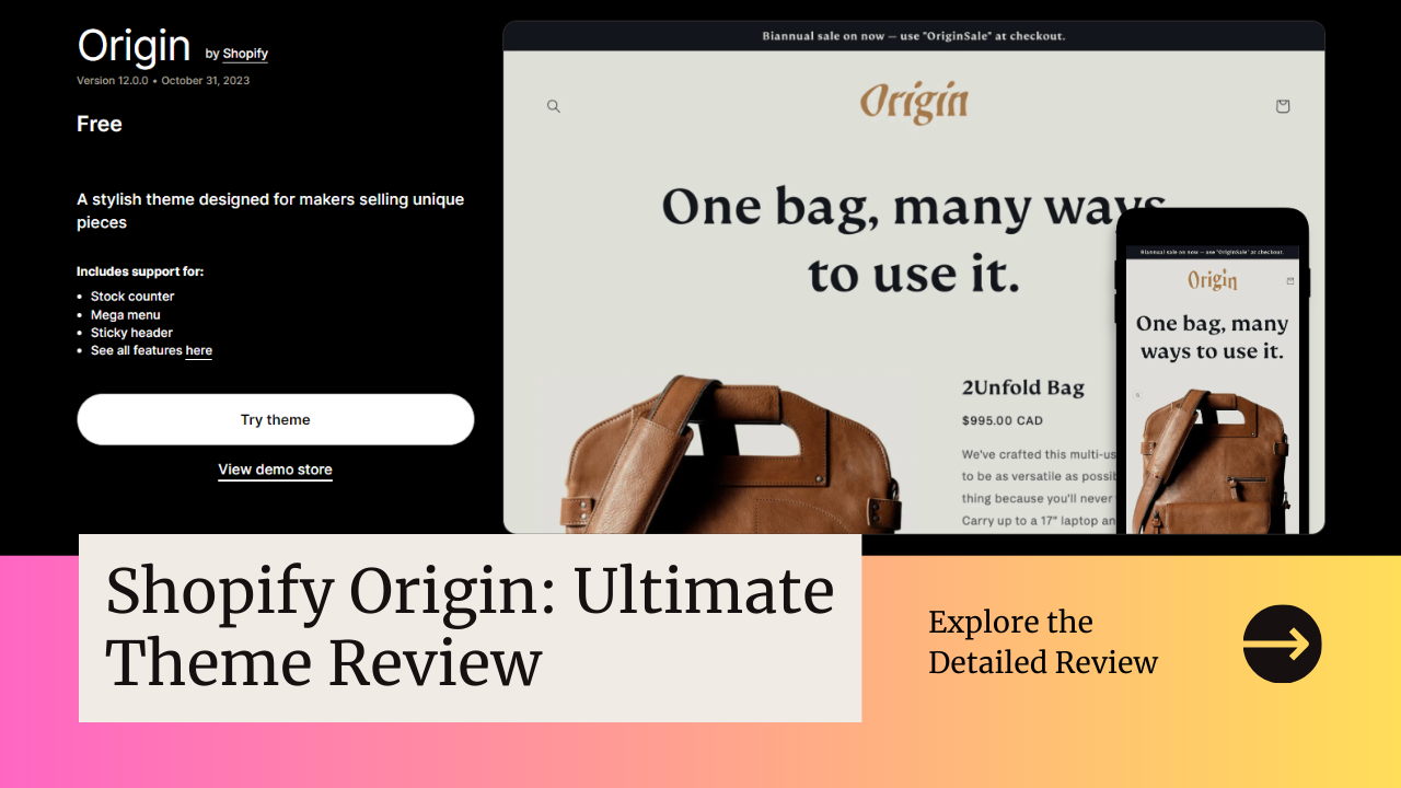 Building Your Store with Shopify's Origin Theme: A Detailed Review