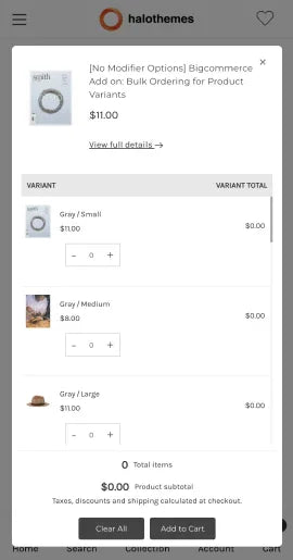 BigCommerce Add-on: Quick Bulk Ordering