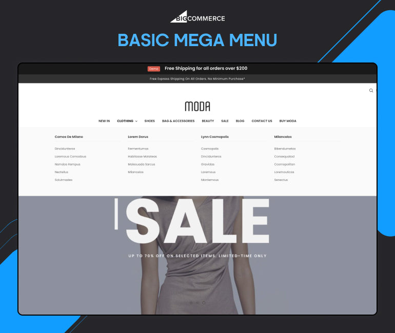 BigCommerce Add-on: Basic Mega Menu