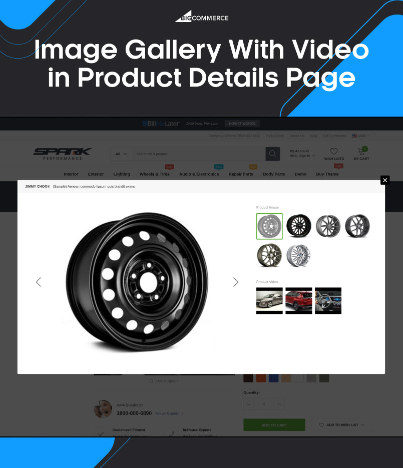 BigCommerce Add-on: Image Gallery with Video in Product Details Page