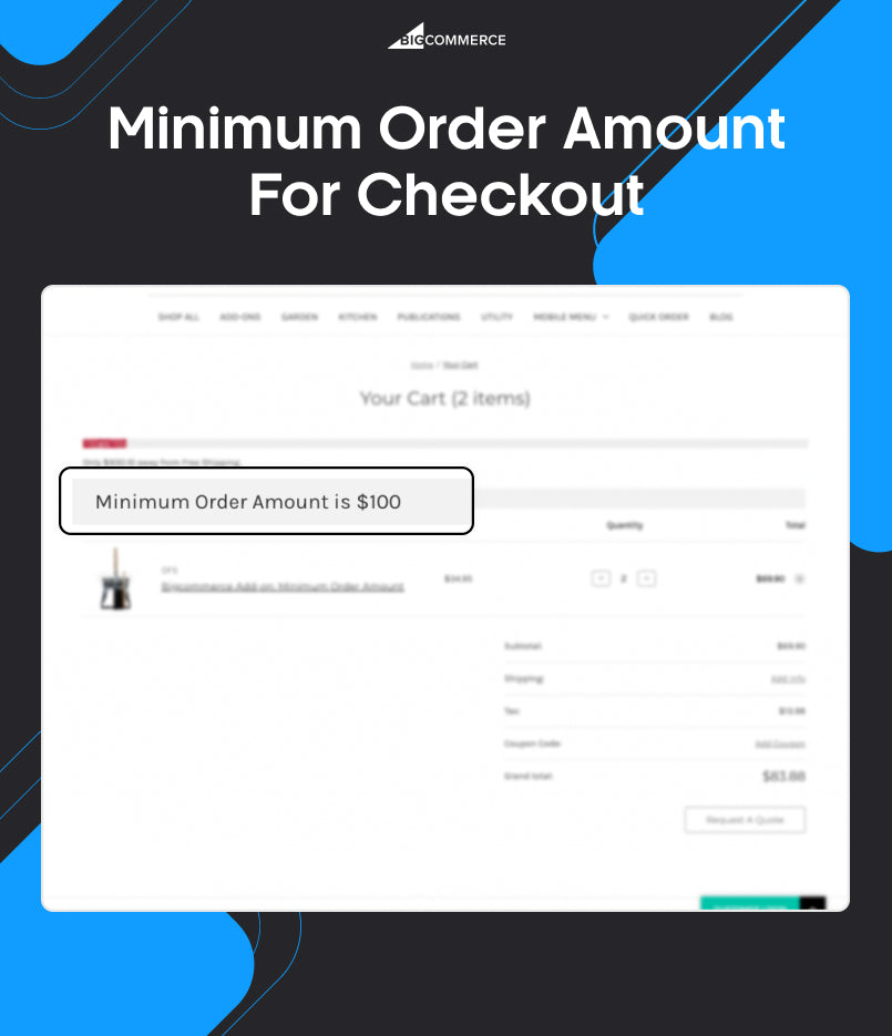 BigCommerce Add-on: Minimum Order Amount for Checkout