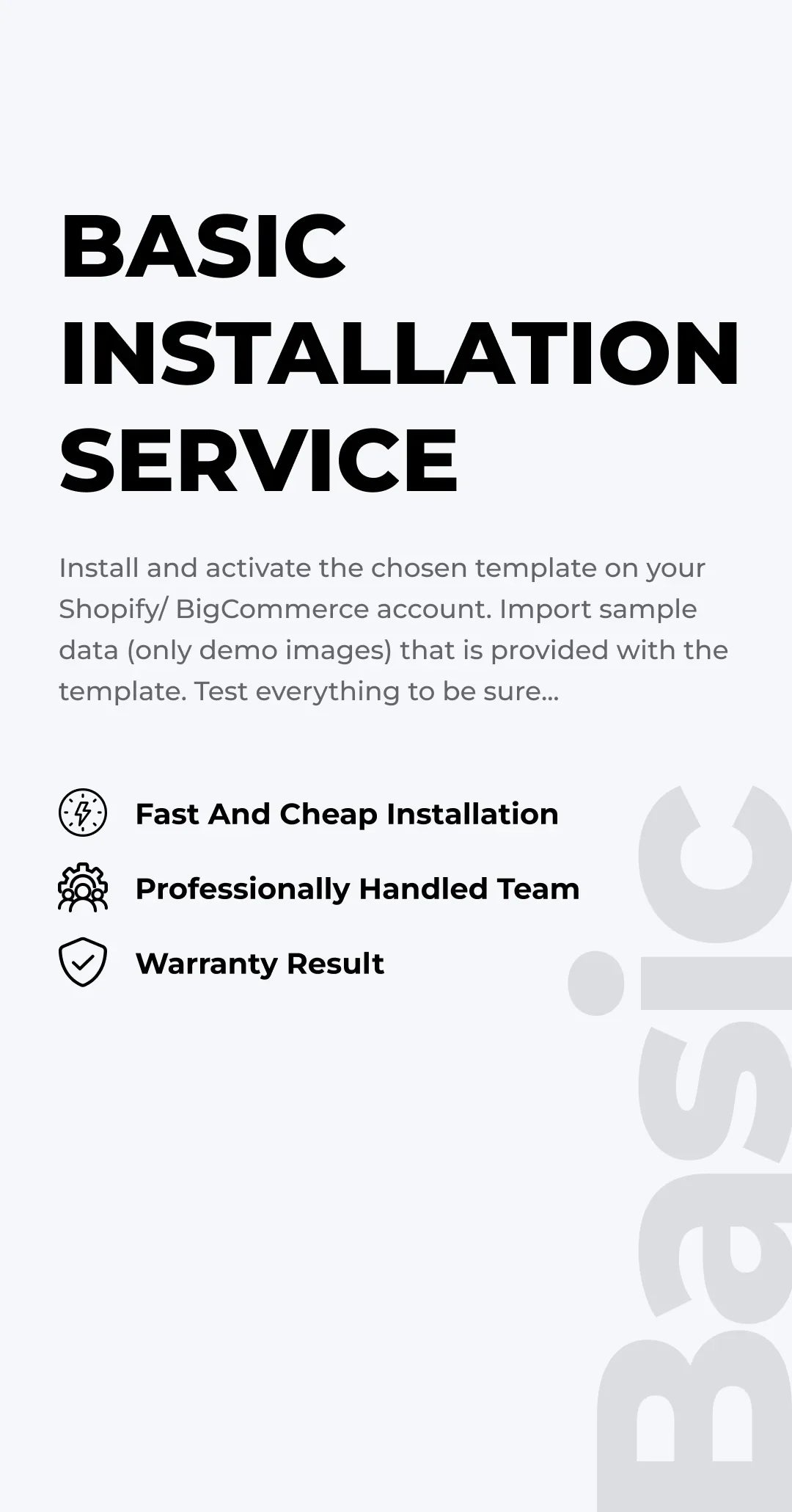 Basic Installation Service | Full Setup for Your Ecommerce Template - Shopify and BigCommerce