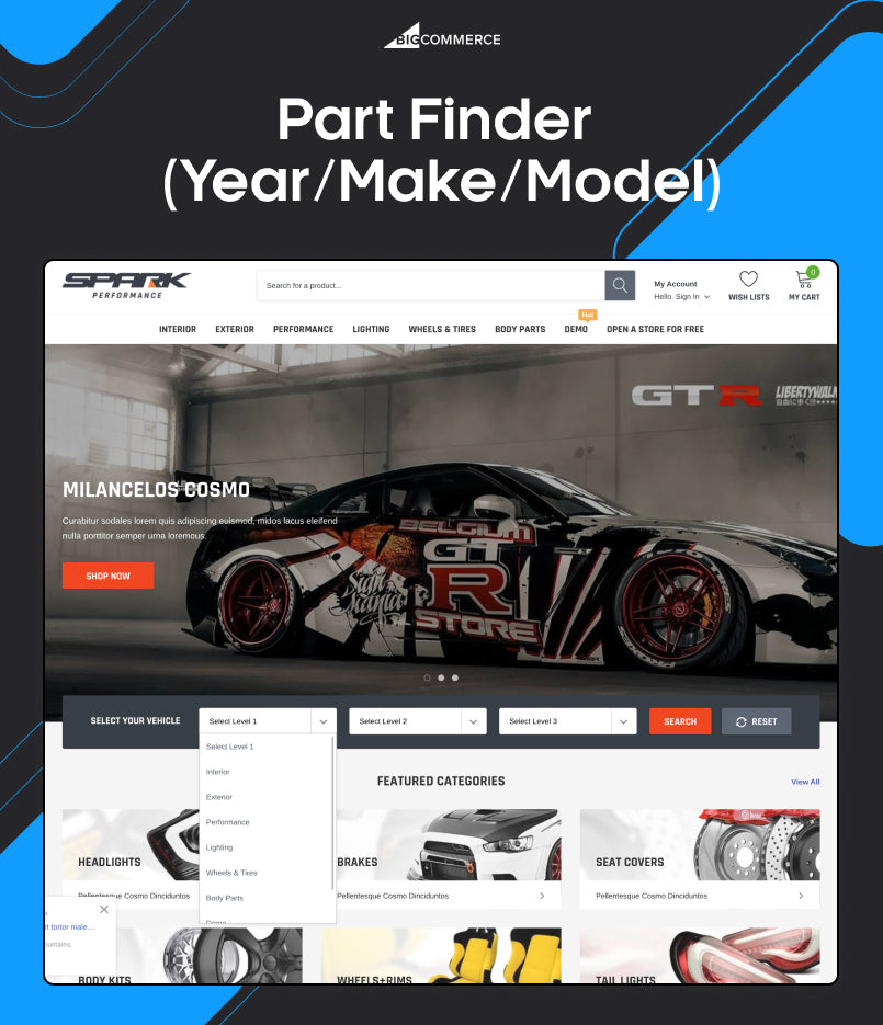 BigCommerce Add-on: Part Finder (Year/Make/Model)