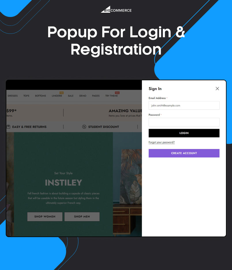 BigCommerce Add-on: Login & Registration