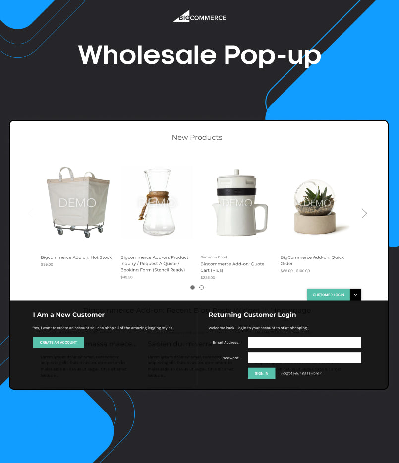 BigCommerce Add-on: Wholesale Pricing Pop-up