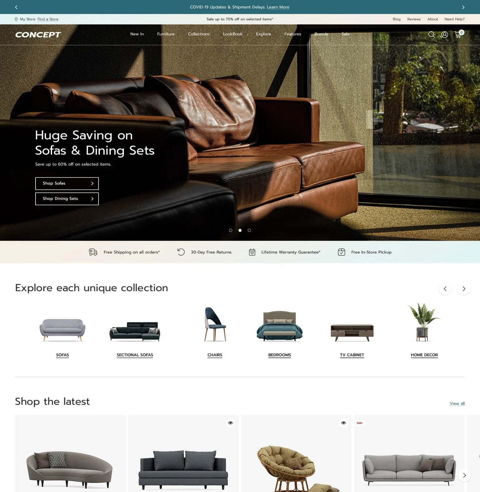 Concept Home and Decor Website Template Shopify