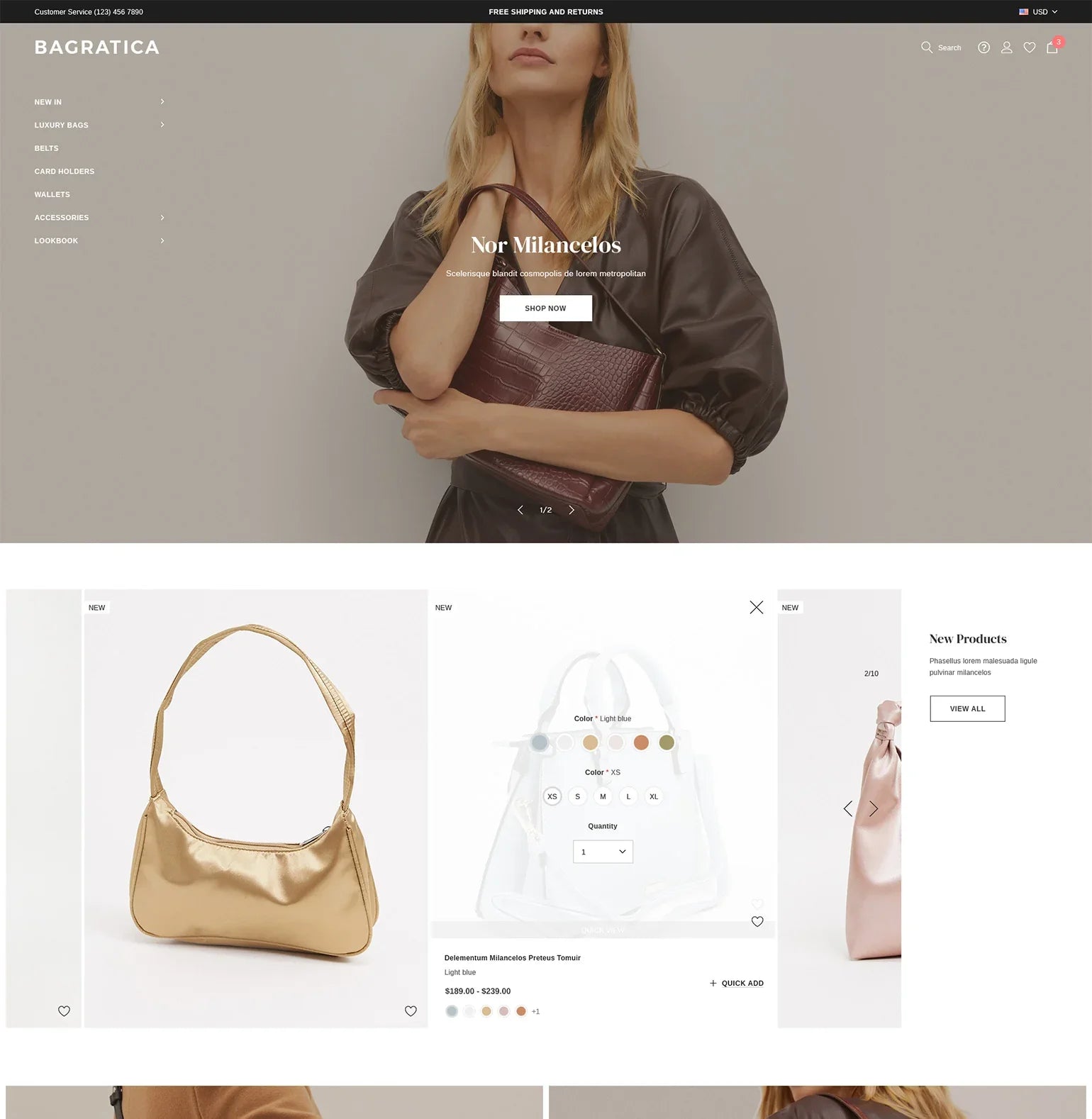 Chic Bags & Accessories Ecommerce Template | Premium Themes | HaloThemes