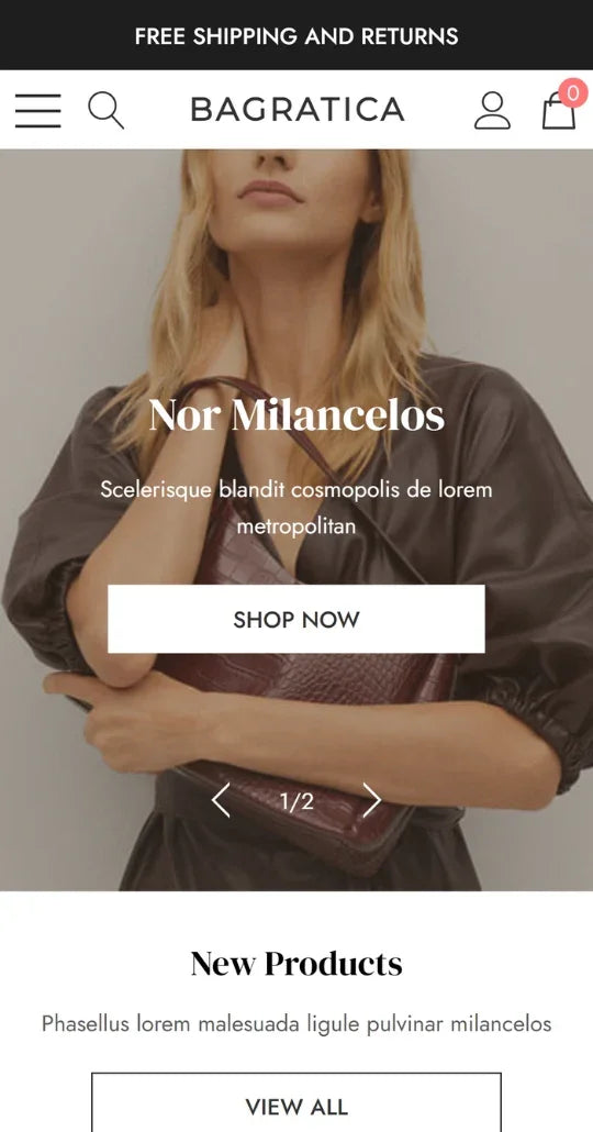 Chic Bags & Accessories Ecommerce Template | Premium Themes | HaloThemes - Mobile view