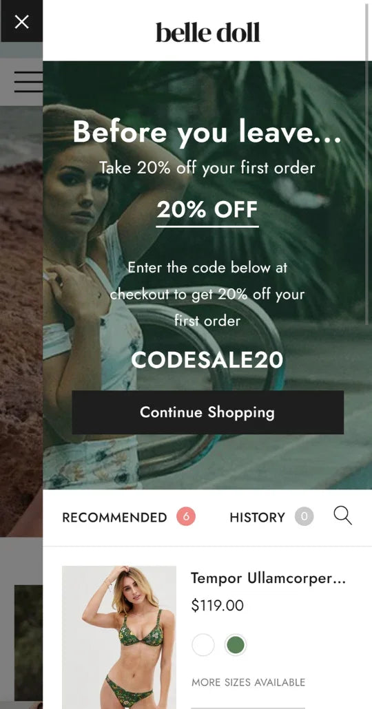 exit intent popup