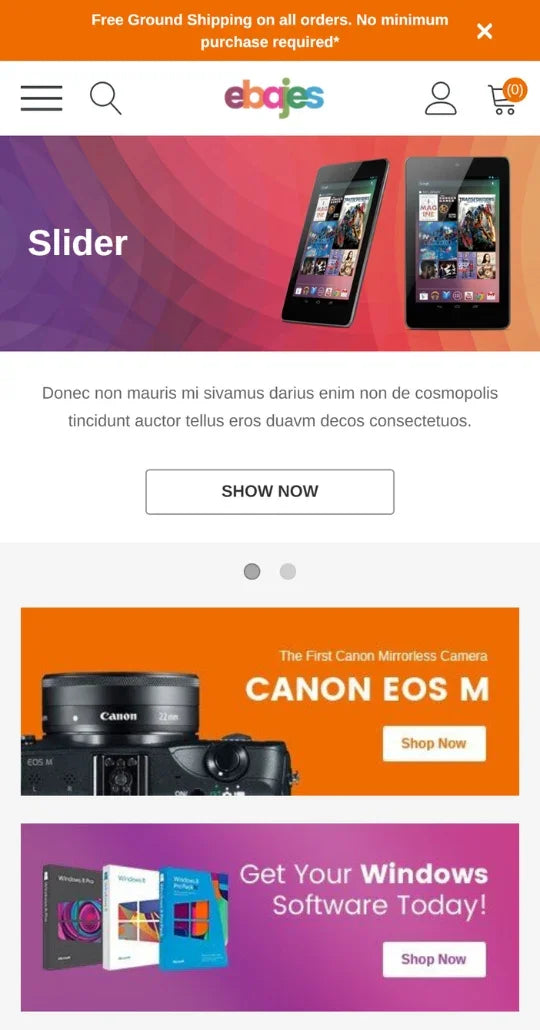 Ebajes – Free Ecommerce Website Template