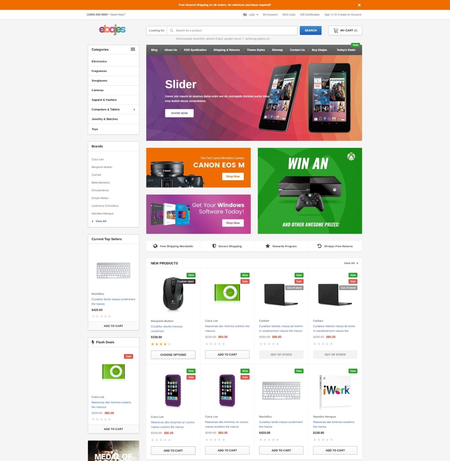 Ebajes – Free Ecommerce Website Template