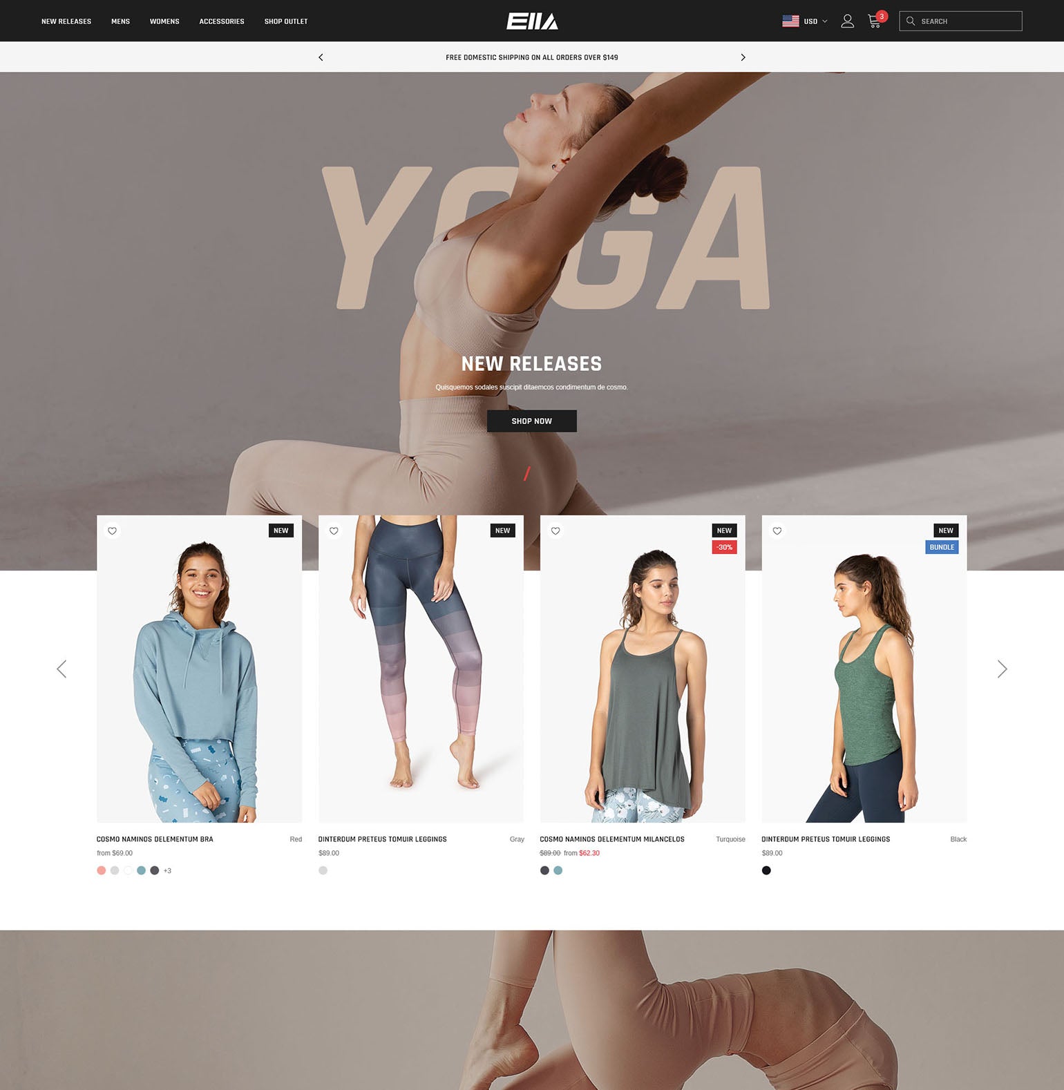 Ella Shopify Theme - Yoga & Pilates - Ecommerce Website Template