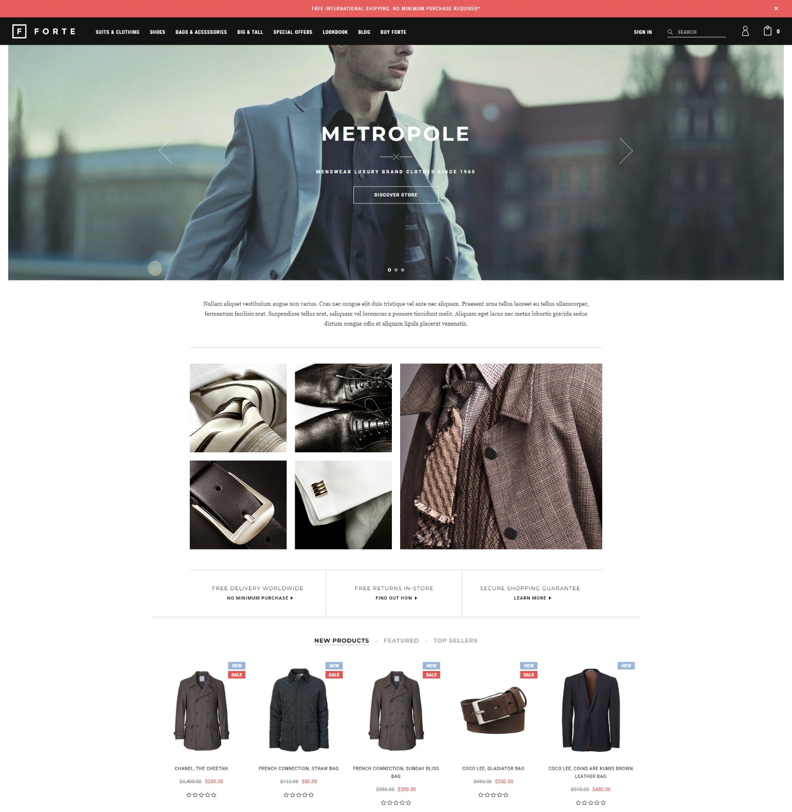 Forte – Men Fashion Ecommerce Website Template