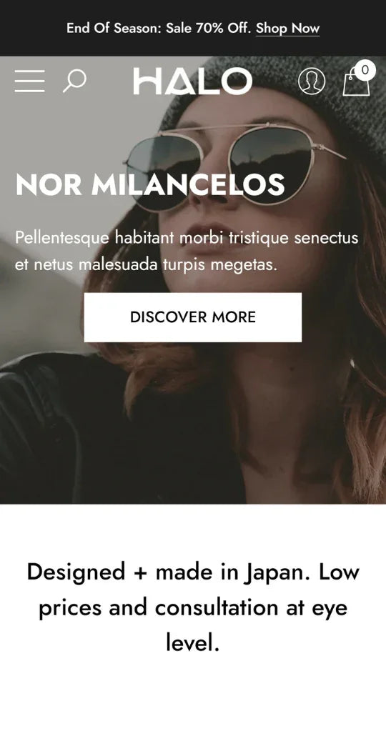 Halo Theme - Glasses Shop Ecommerce Website Template - 2