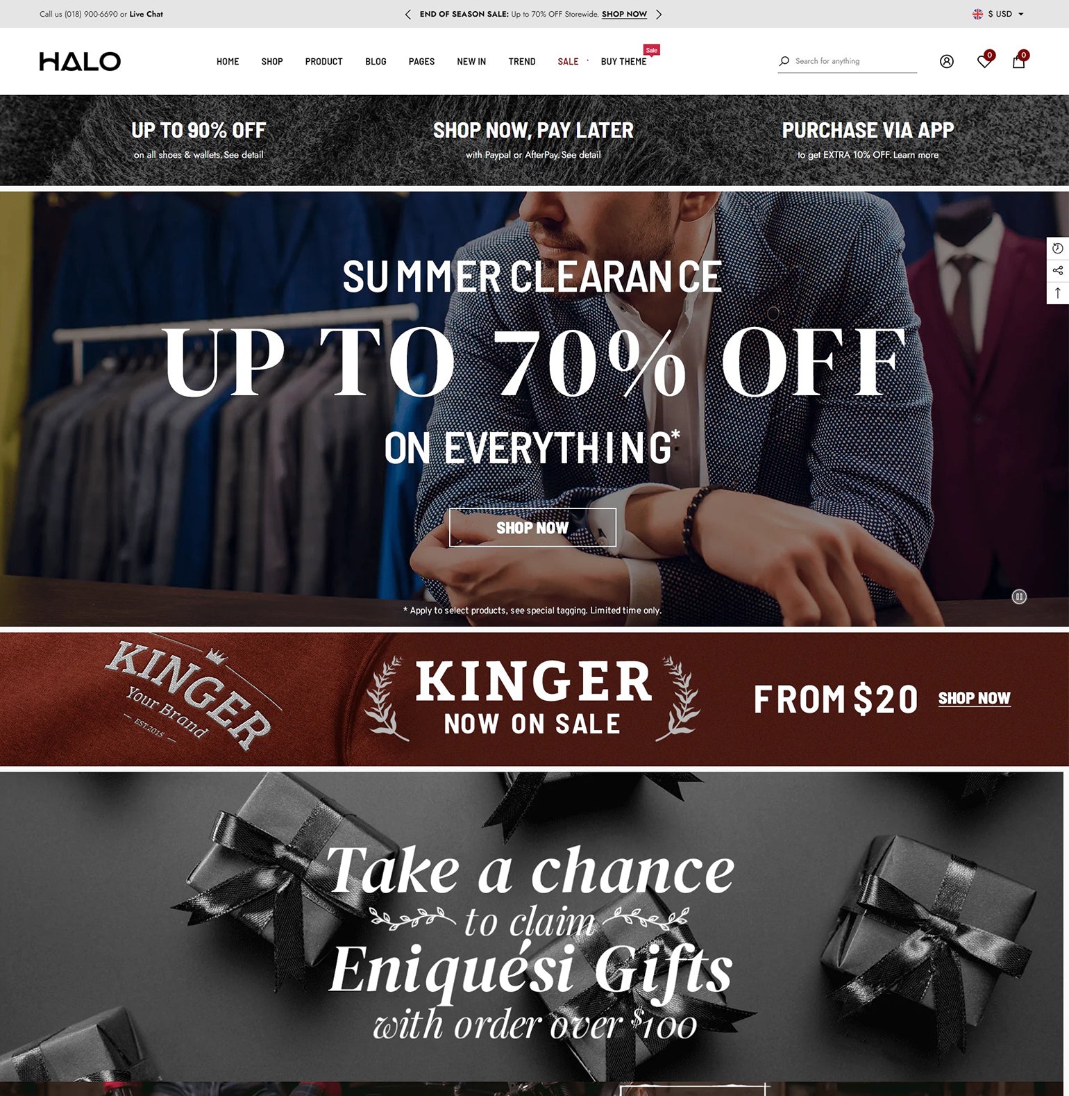 Halo Theme - Men Fashion Ecommerce Website Template