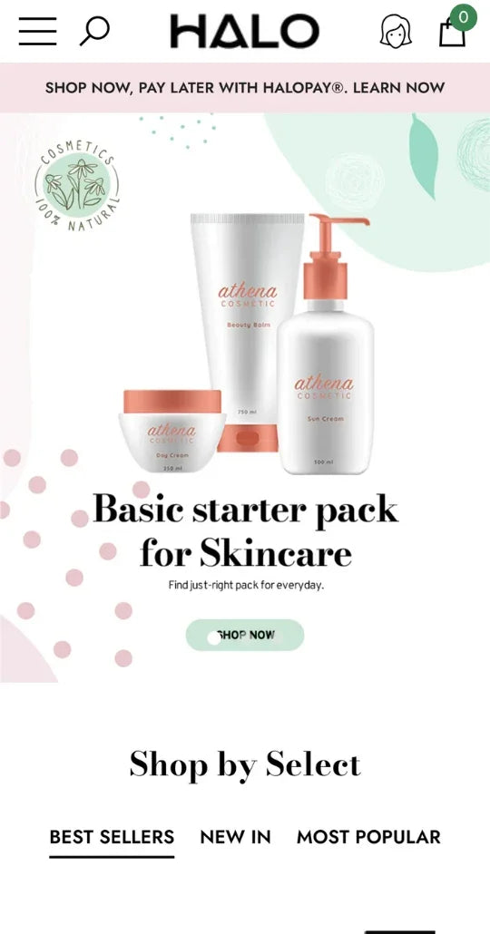 Halo Theme - Cosmetic and Beauty Ecommerce Website Template - Mobile View
