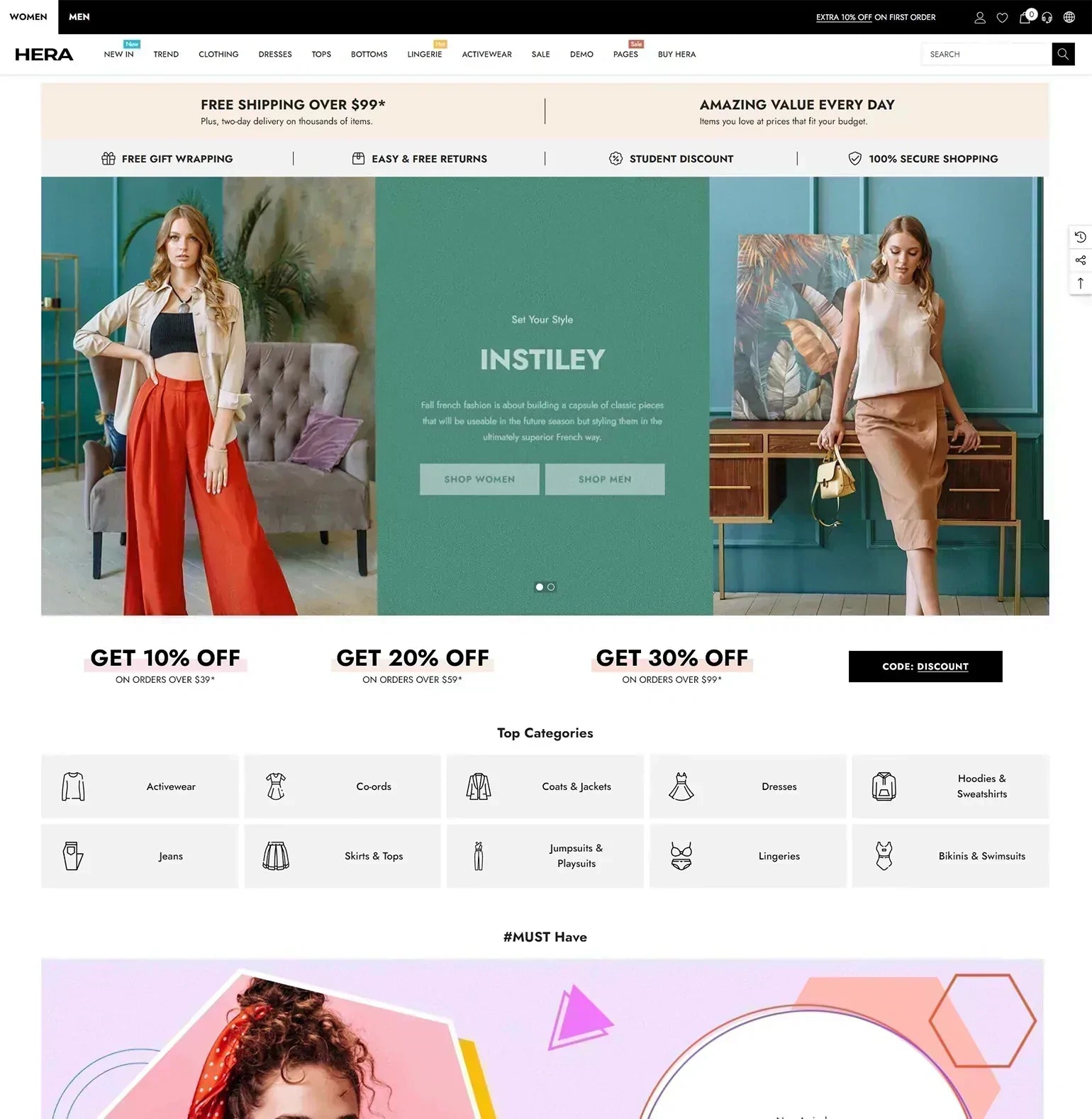 Hera Light Fashion Ecommerce Template | Premium Themes | HaloThemes