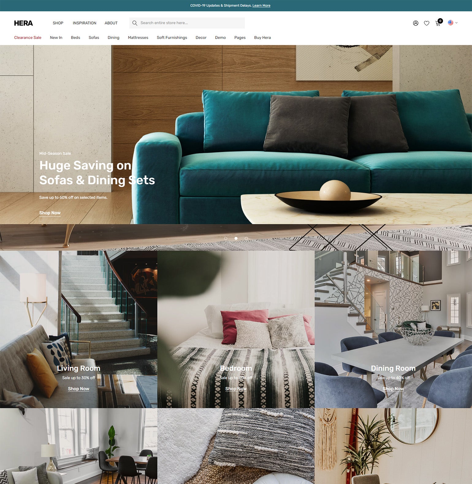 Hera Warm - Furniture Ecommerce Website Template