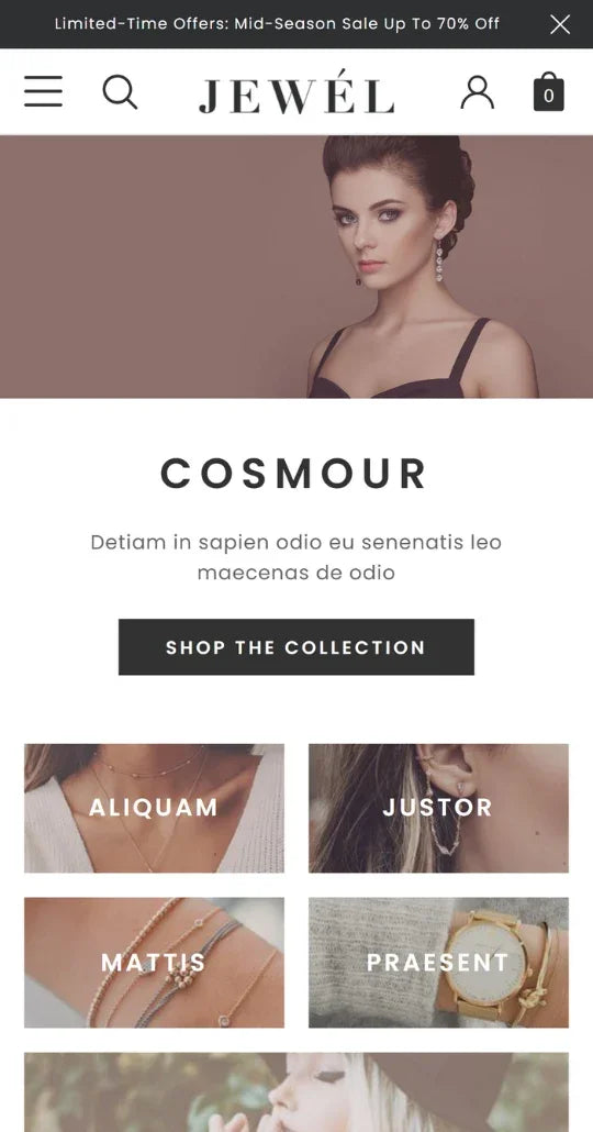Jewel | Jewelry & Accessories Ecommerce Website Template | HaloThemes - Mobile View