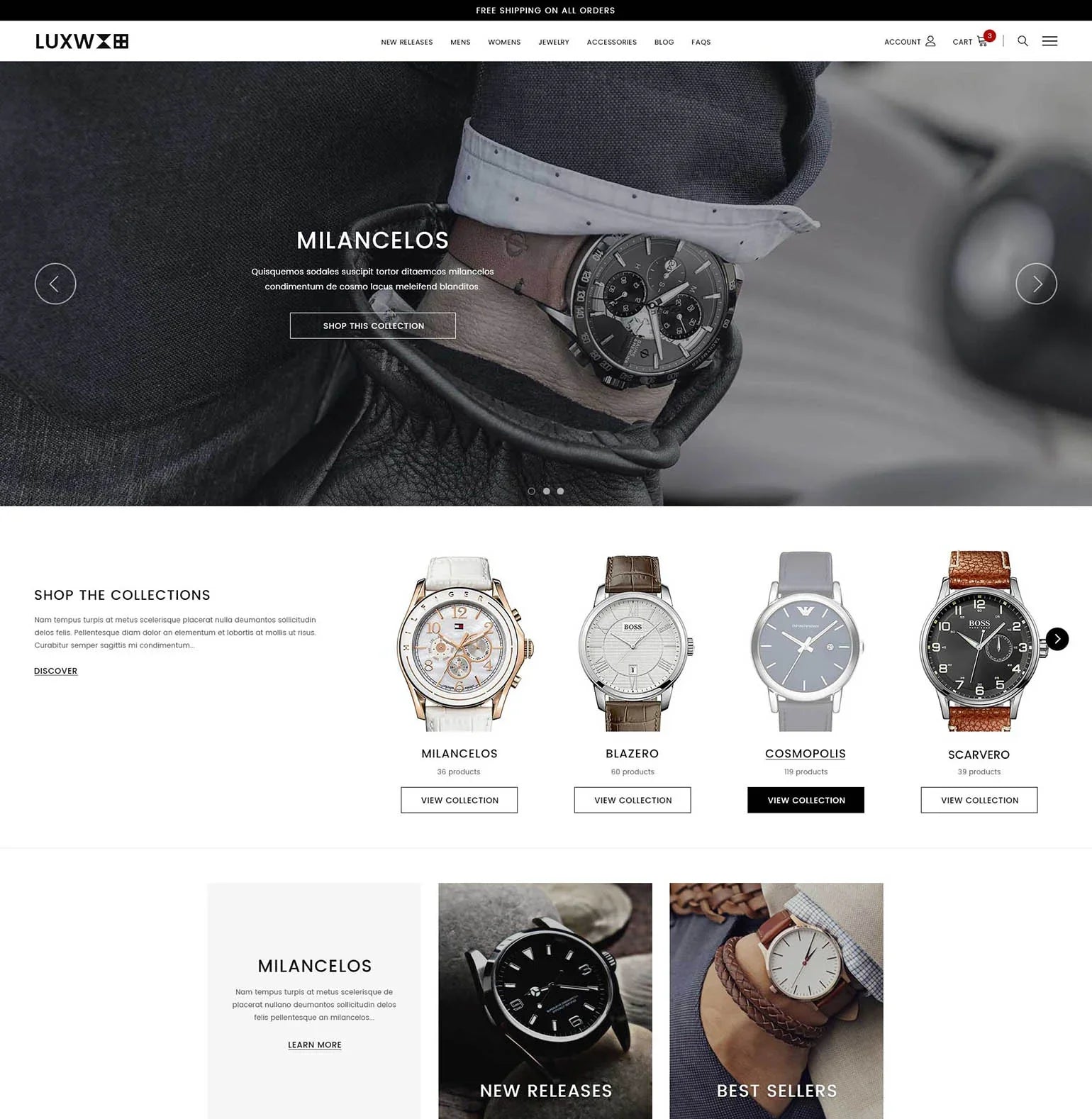 Luxwatch Timepieces Accessories Ecommerce Website Template