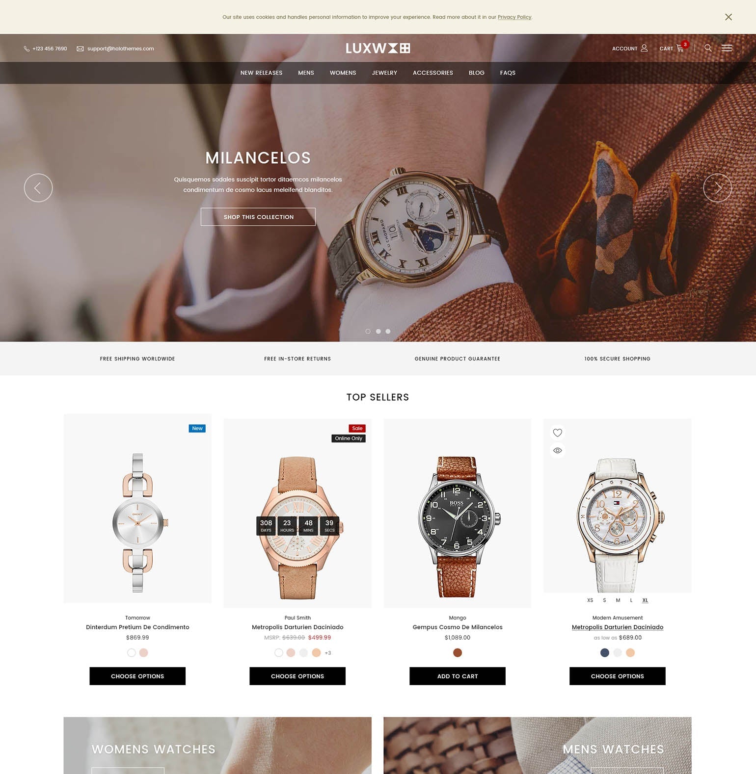 Luxury Watch and Accessories - Ecommerce Website Template
