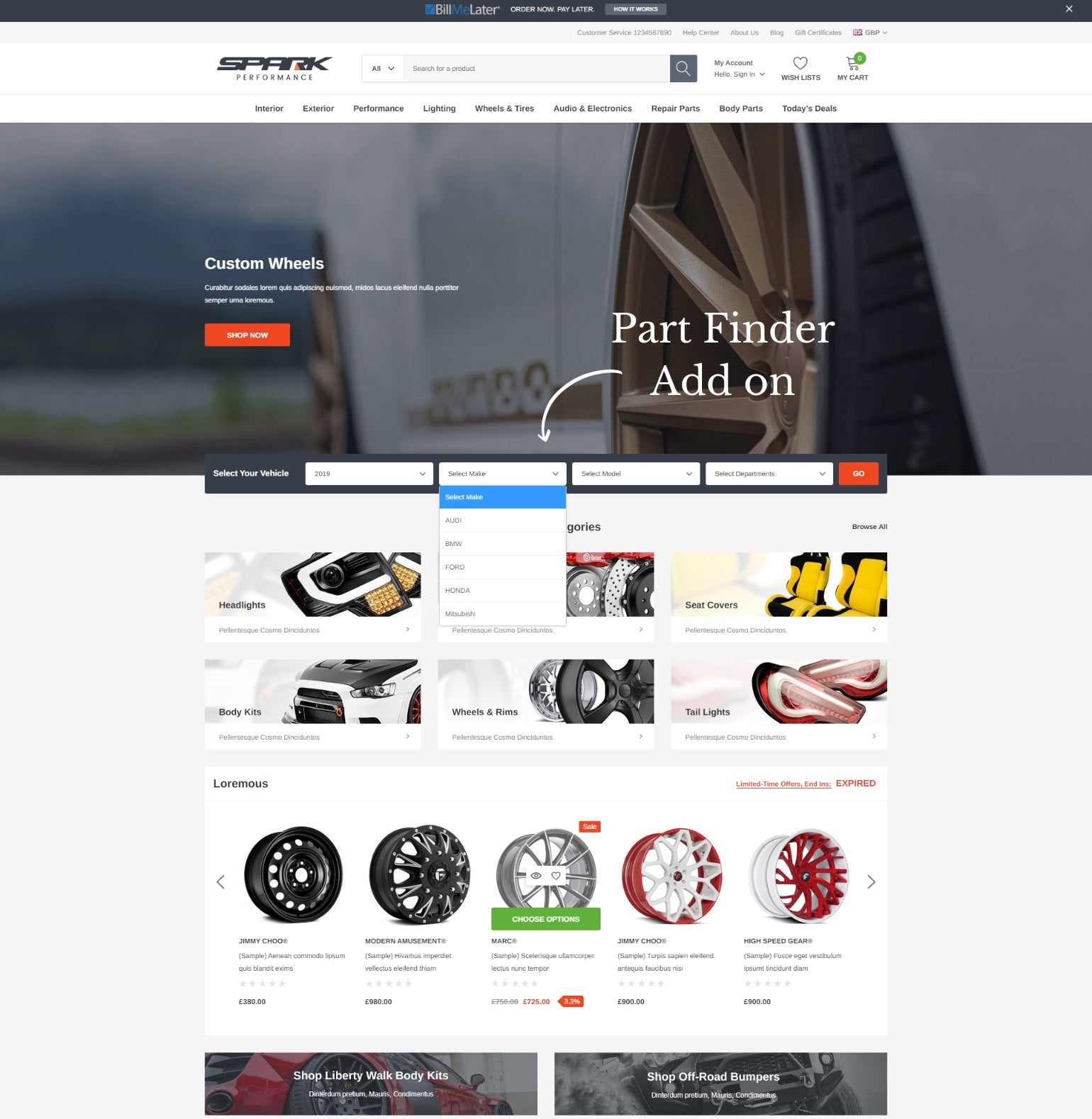 Part Finder add on provides a solution to find exact products quickly from a large product database for your store with Vehicle Parts/ Exhaust/ Parts and Accessories or Ink & Toner Cartridges…