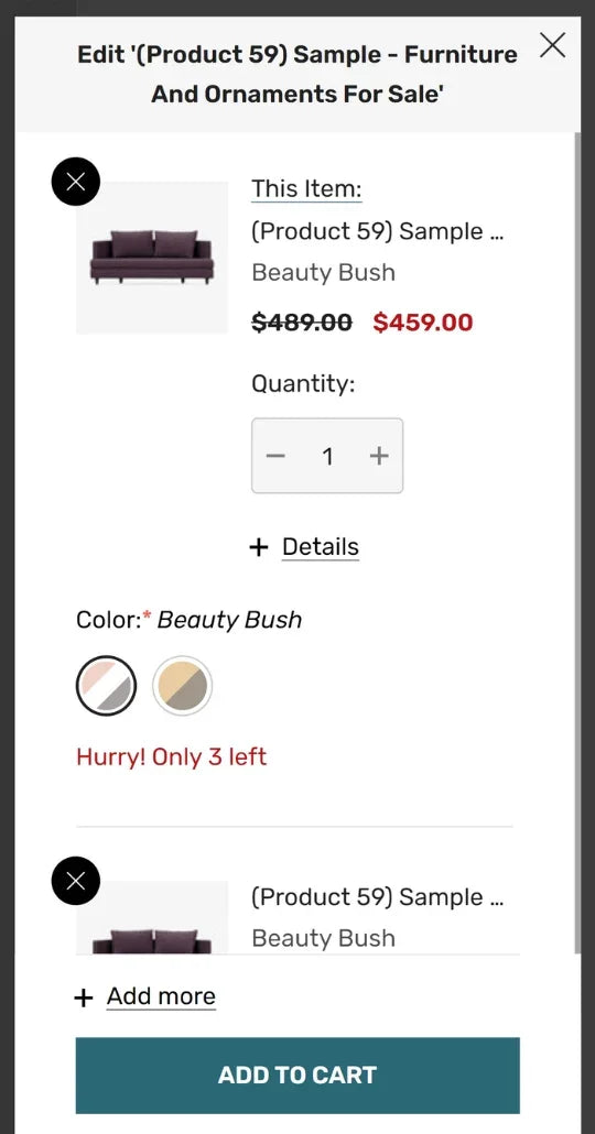BigCommerce Add-on: Quick Edit Cart