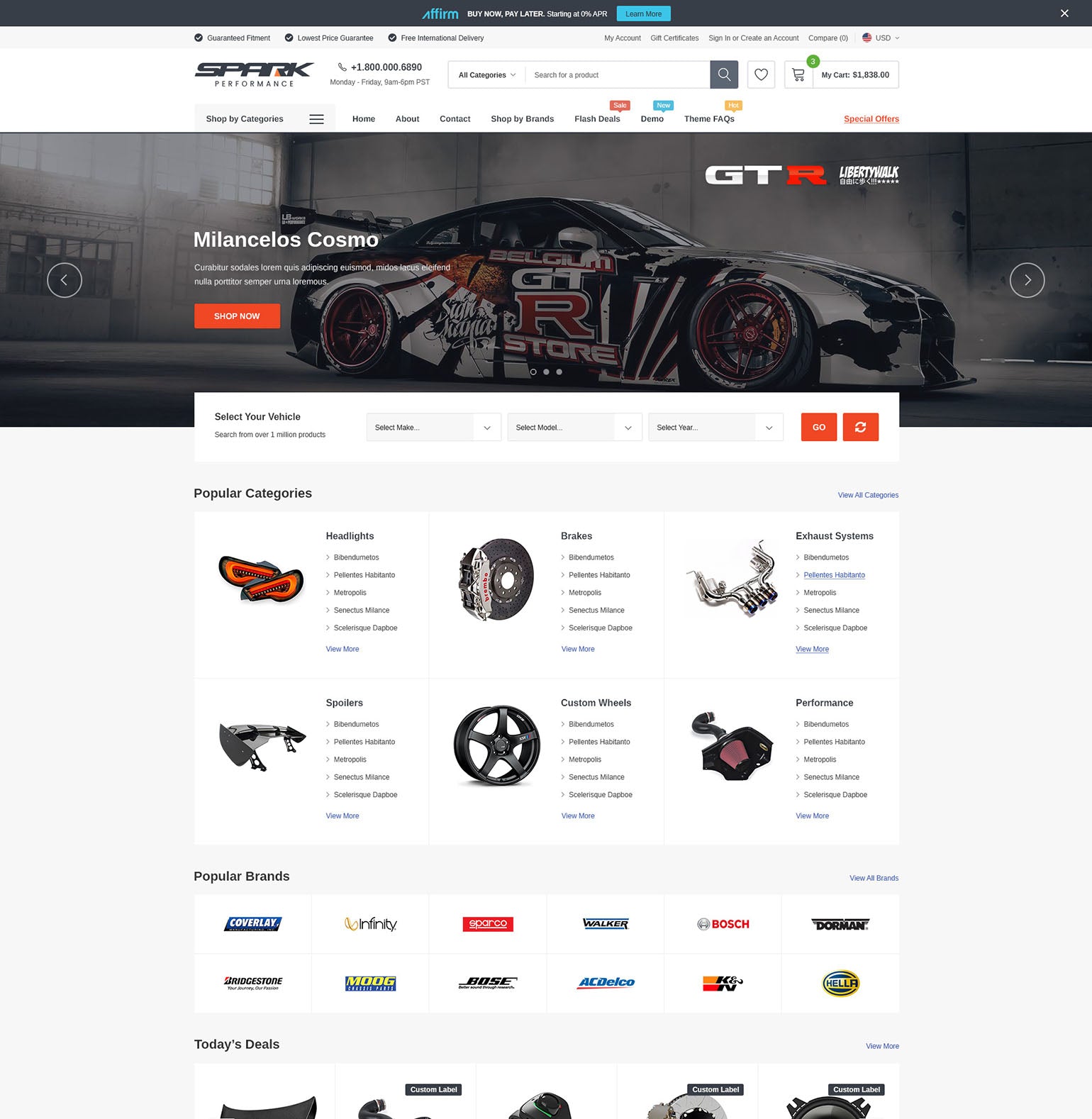 Spark Theme - Van and Vehicle - Ecommerce Website Template