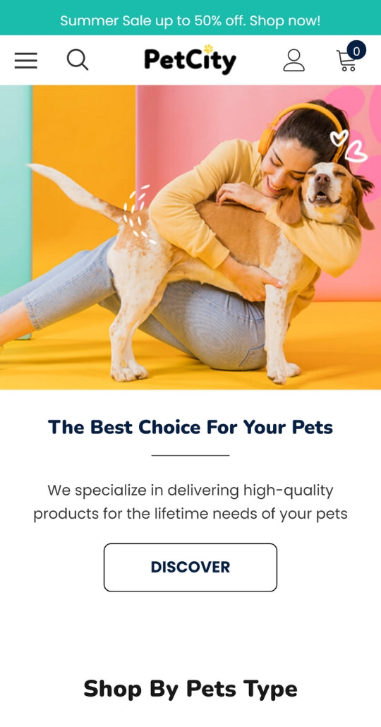 SURFup PetCity Ecommerce Website Template | Premium Themes | HaloThemes - Mobile View