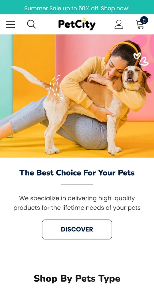 SURFup PetCity Ecommerce Website Template | Premium Themes | HaloThemes - Mobile View