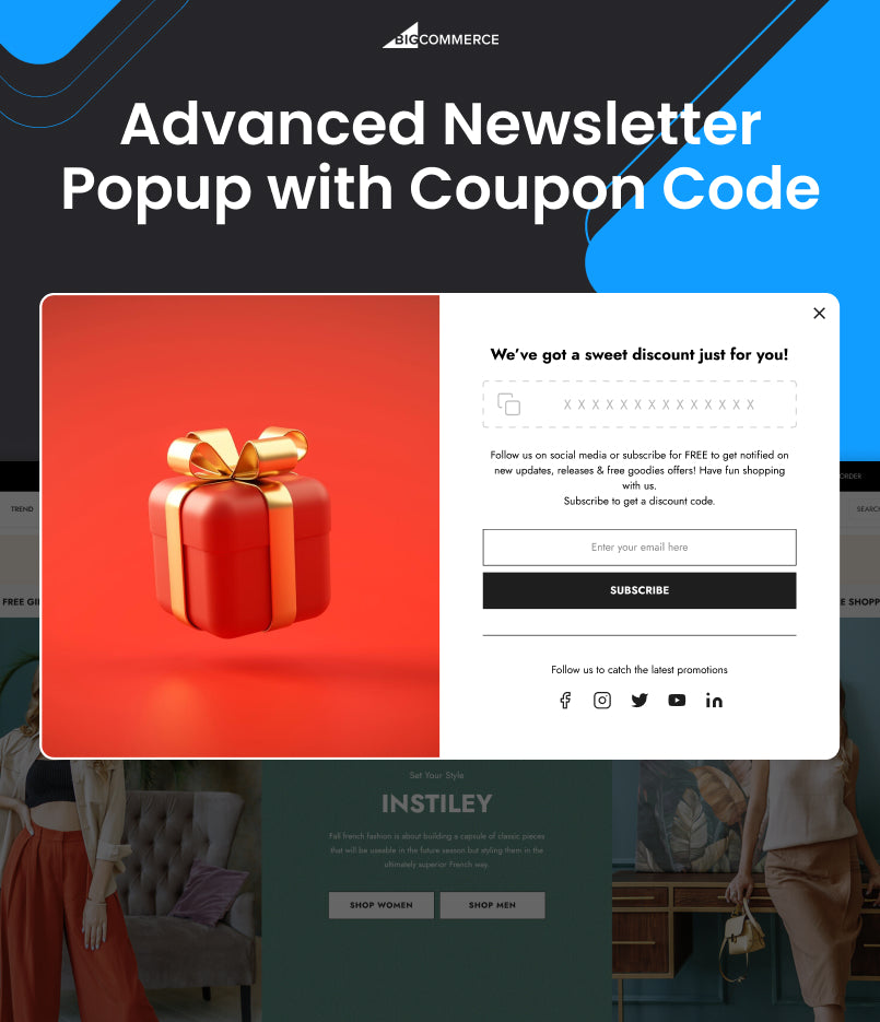 BigCommerce Add-on: Advanced Newsletter Popup with Coupon code