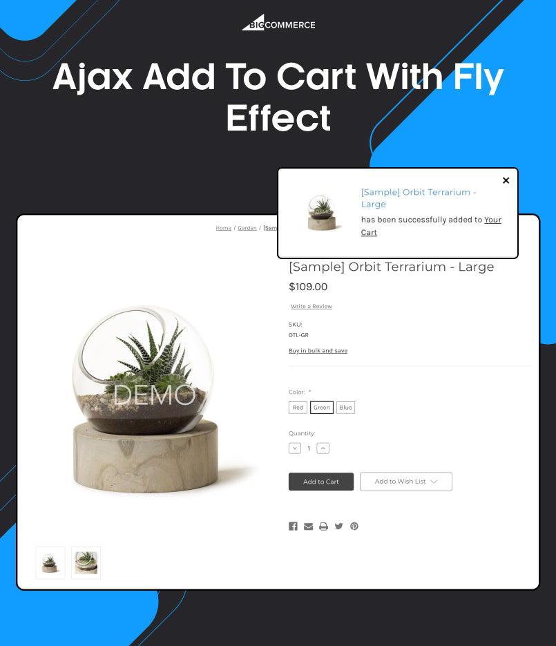 BigCommerce Add-on: Ajax Add to Cart with Fly Effect