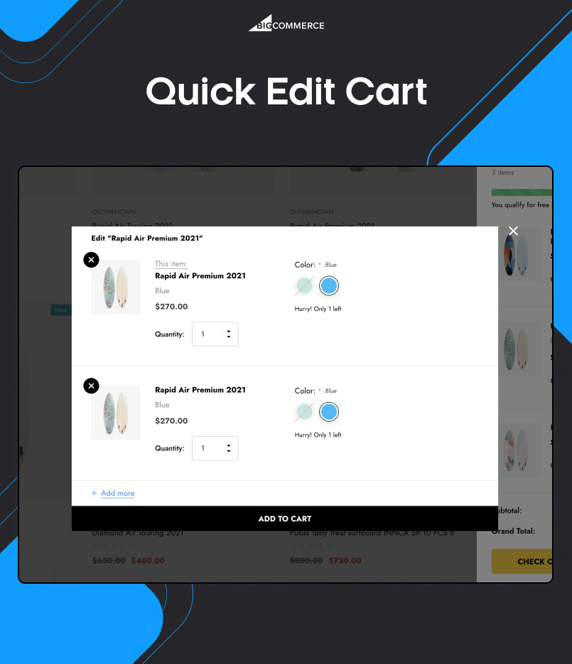 BigCommerce Add-on: Quick Edit Cart