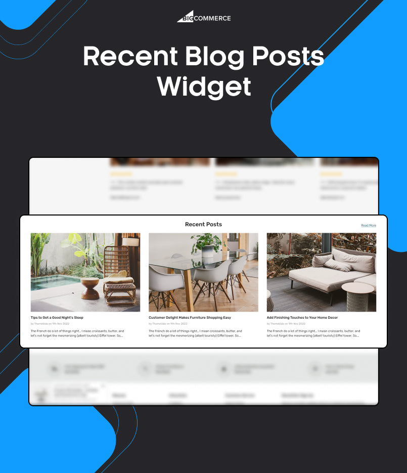 BigCommerce Add-on: Recent Blog Posts Widget on Homepage