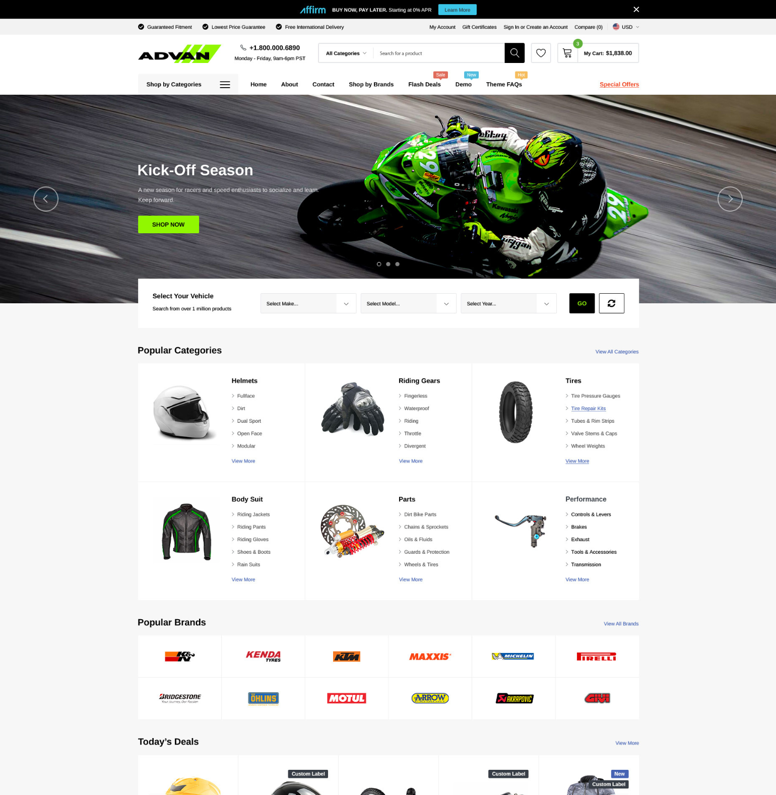 Spark - Motorcycle Racing - Ecommerce Website Template | HaloThemes