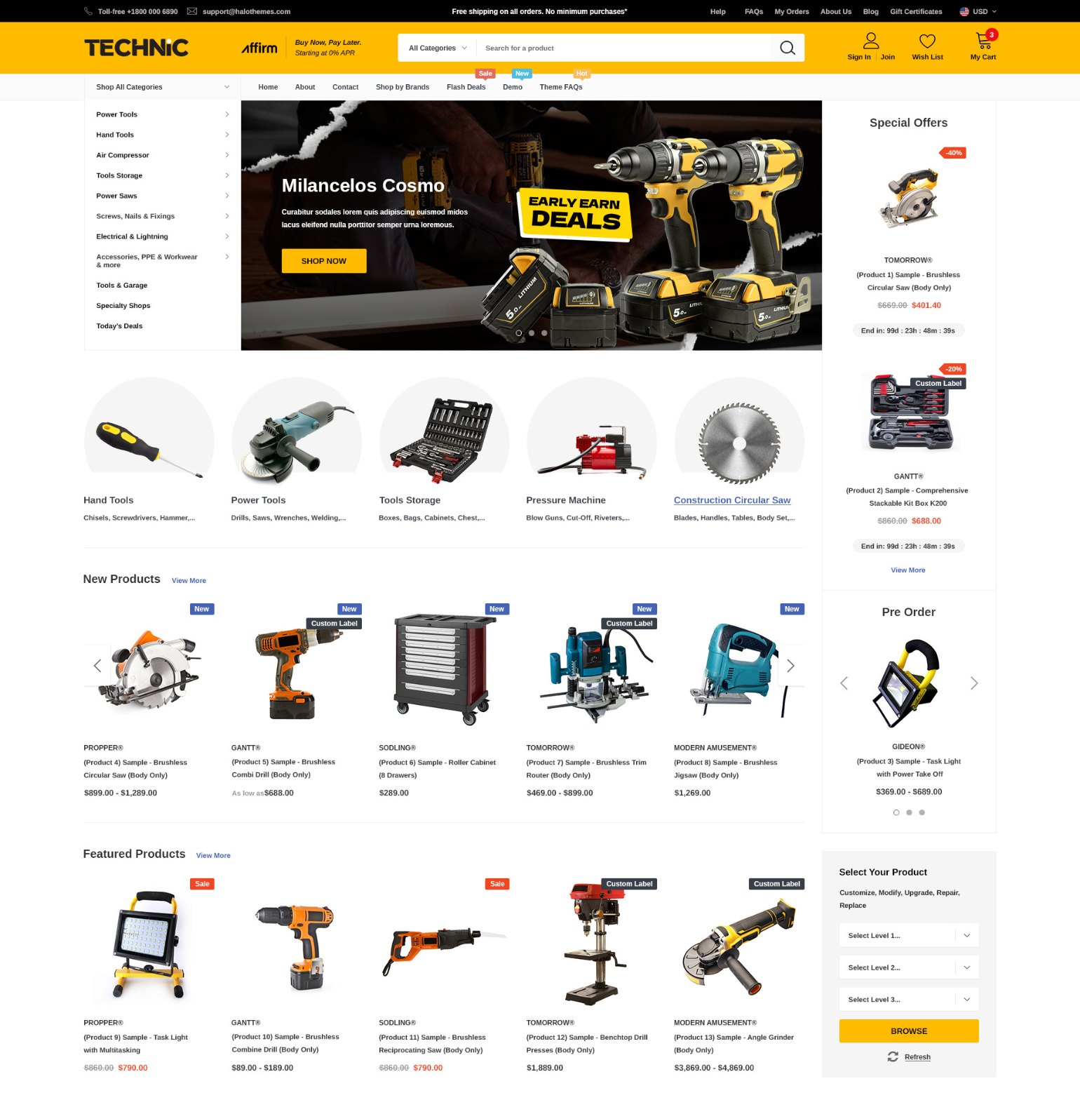 Spark - Automotive & Industrial - Ecommerce Website Template | HaloThemes