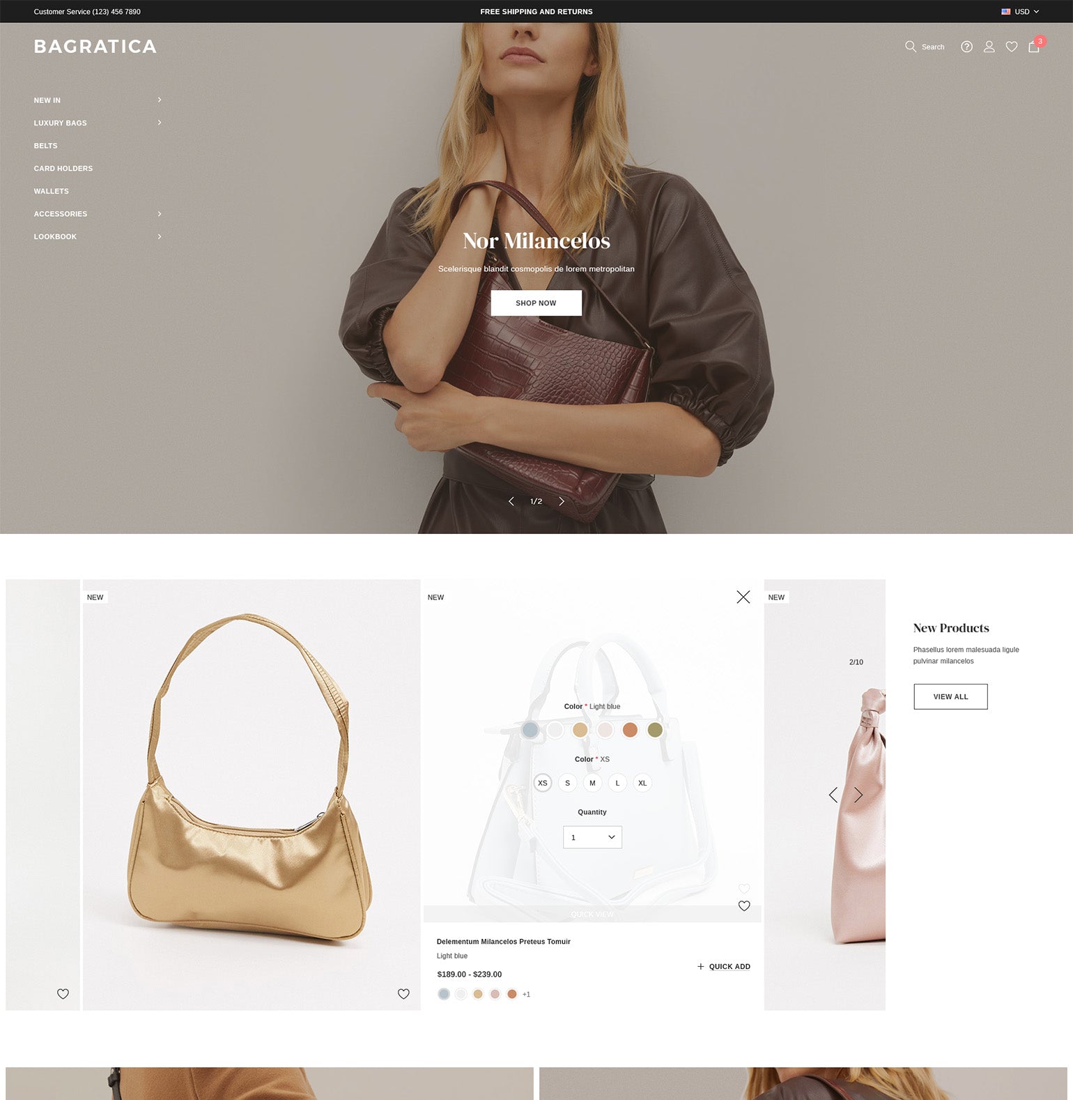 Chic Bags & Accessories Ecommerce Template | Premium Themes | HaloThemes