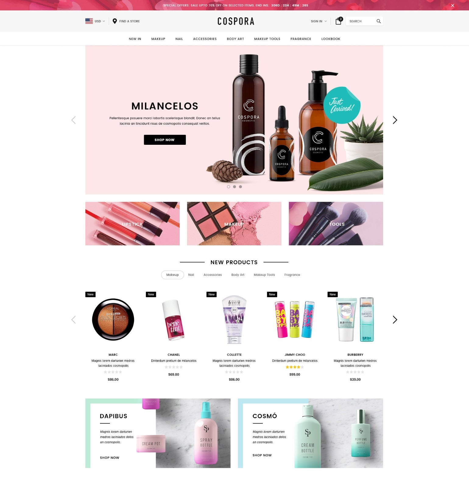 Cospora – Health & Beauty Ecommerce Website Template | HaloThemes