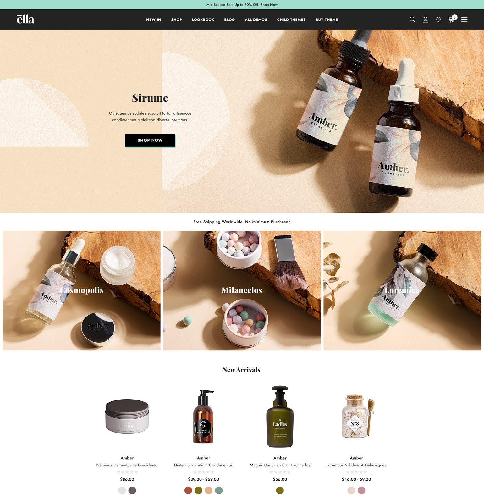 Ella Theme - Health & Beauty Ecommerce Website Template