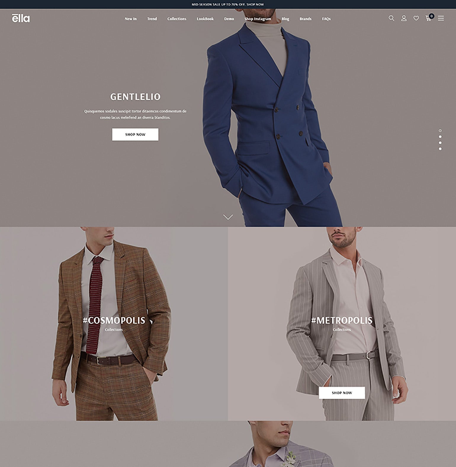 Ella Theme - Men Fashion Ecommerce Website Template