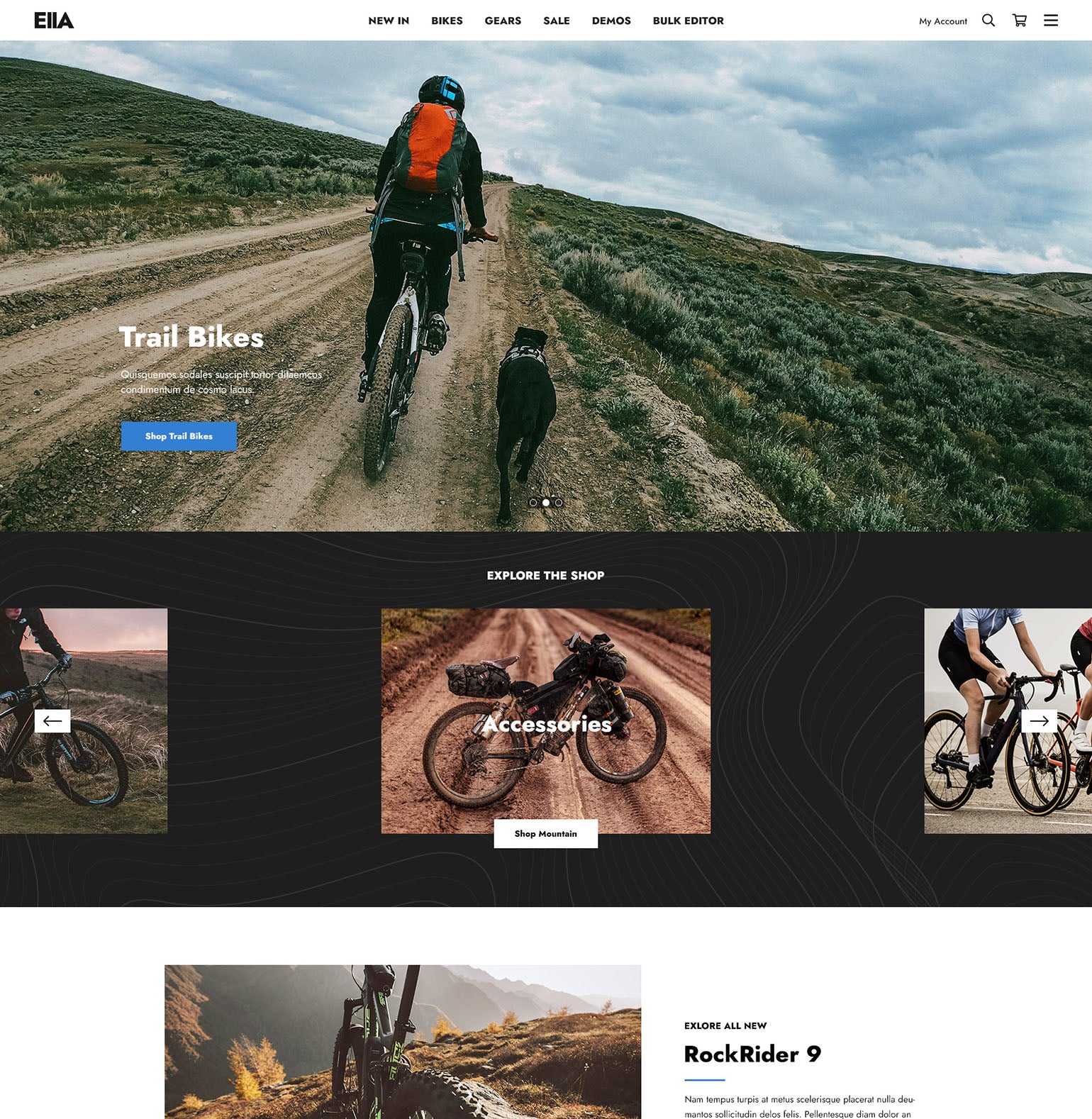 Ella Shopify Theme - Cycling Apparel Ecommerce Website Template