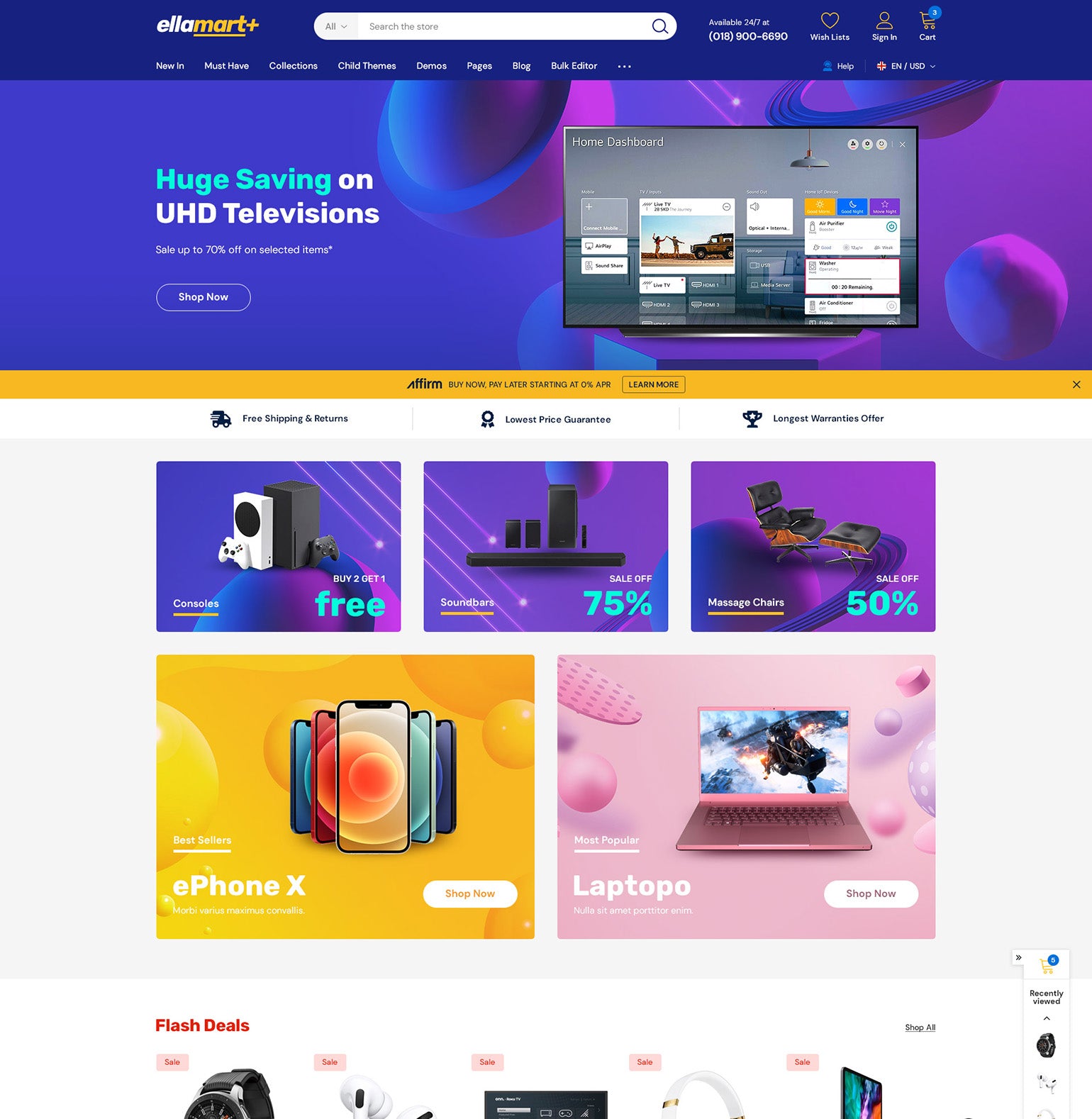 Ella Theme - Electronic & Computer Ecommerce Website Template