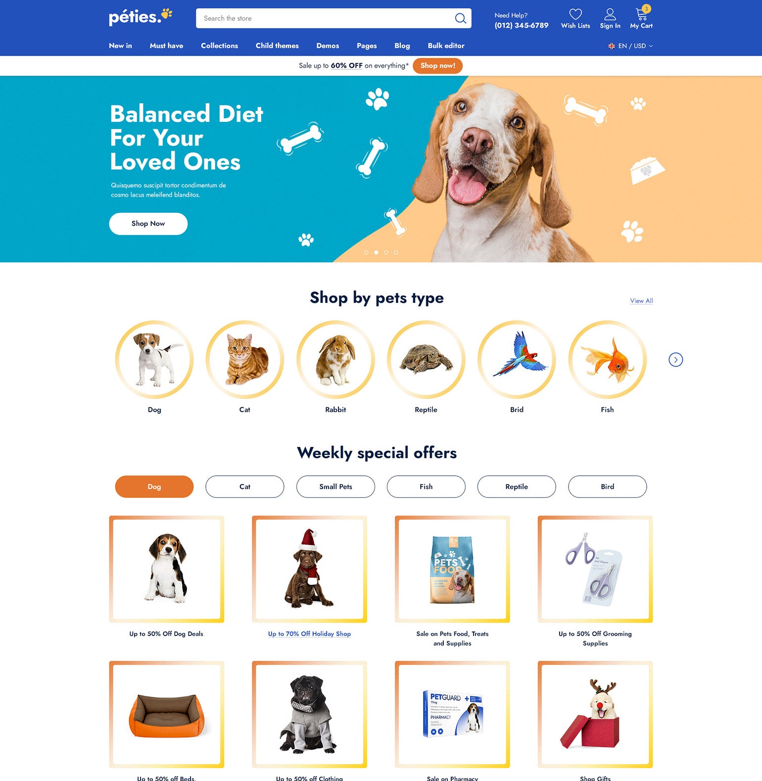 Ella Theme - Pet Supplies Ecommerce Website Template