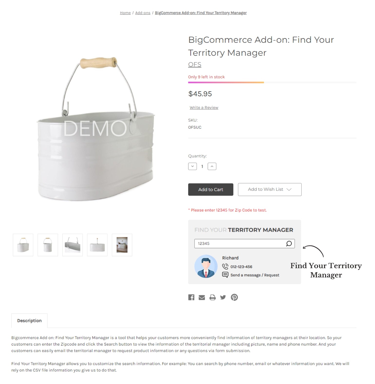 BigCommerce Add-on: Find Your Territory Manager
