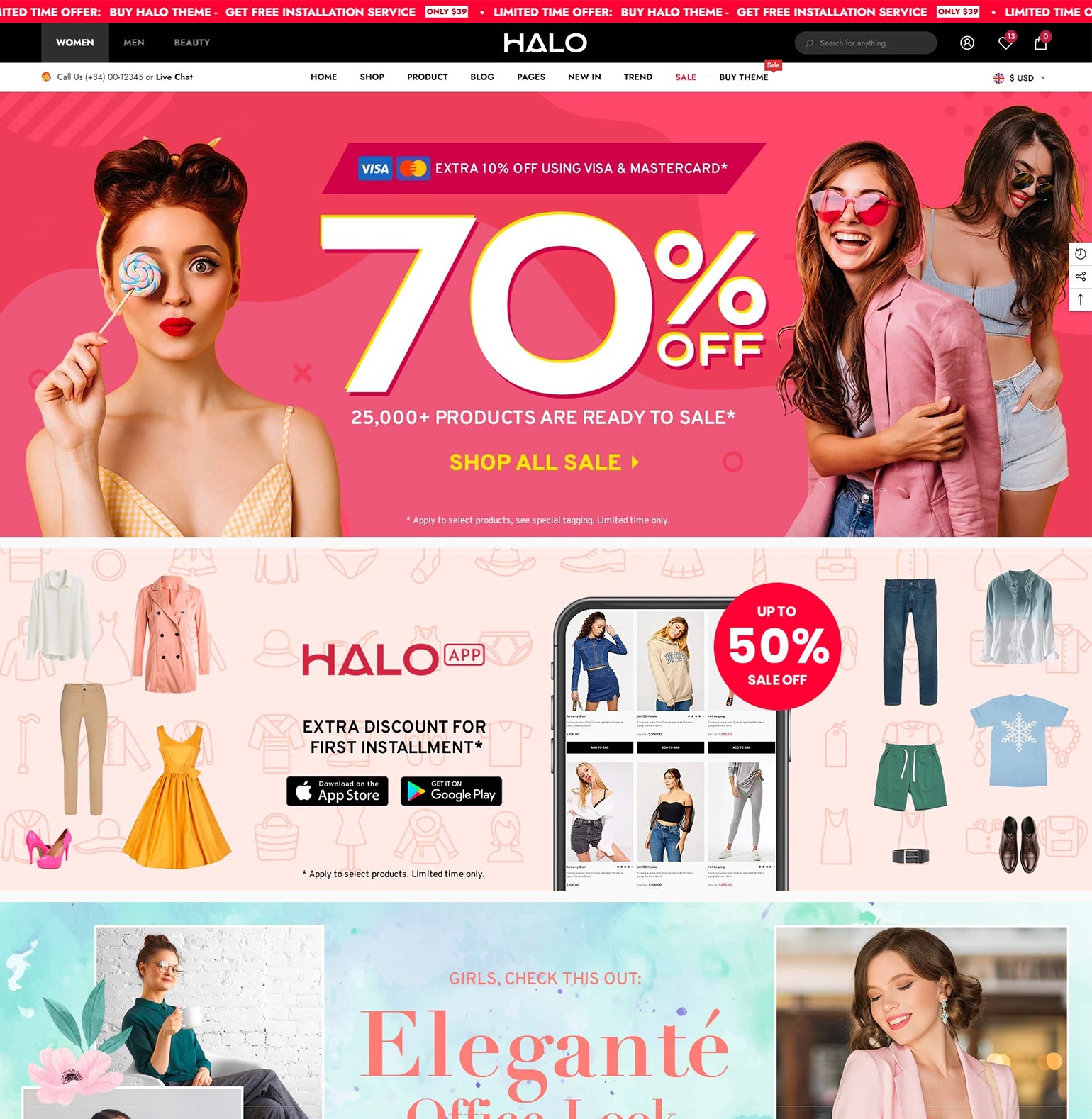 Halo Theme - Fashion and Apparel Ecommerce Website Template