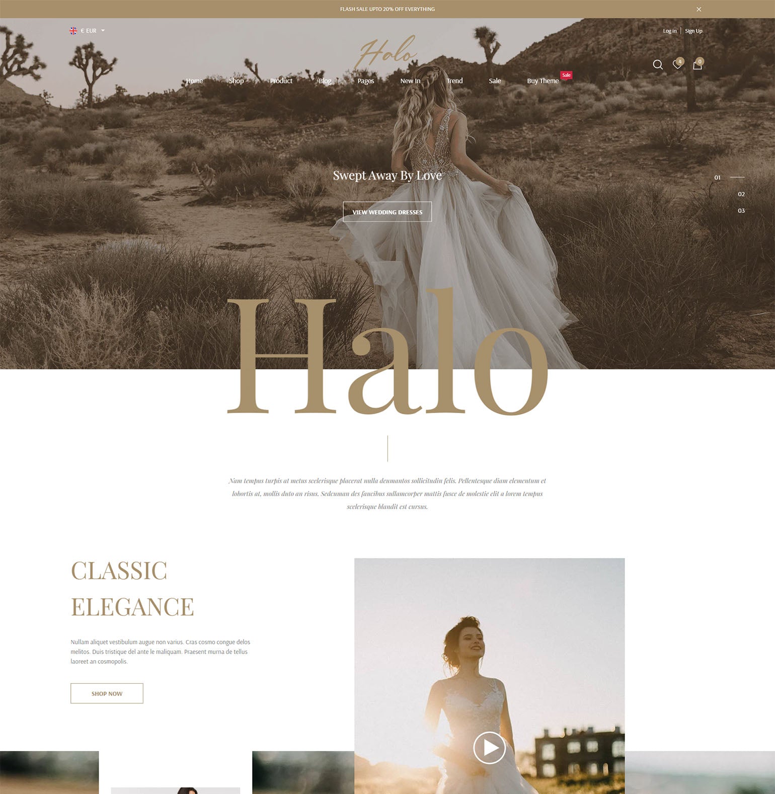 Halo Theme - Wedding Store Ecommerce Website Template