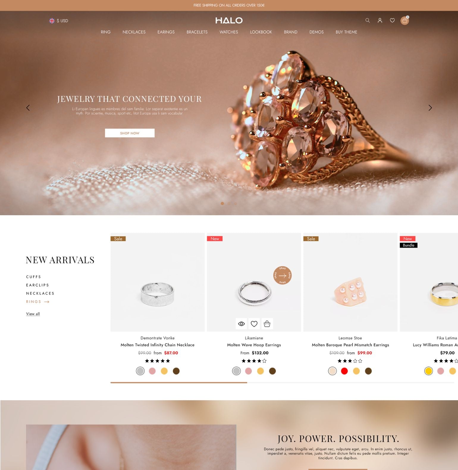 Halo Theme - Jewelry & Accessories Ecommerce Website Template
