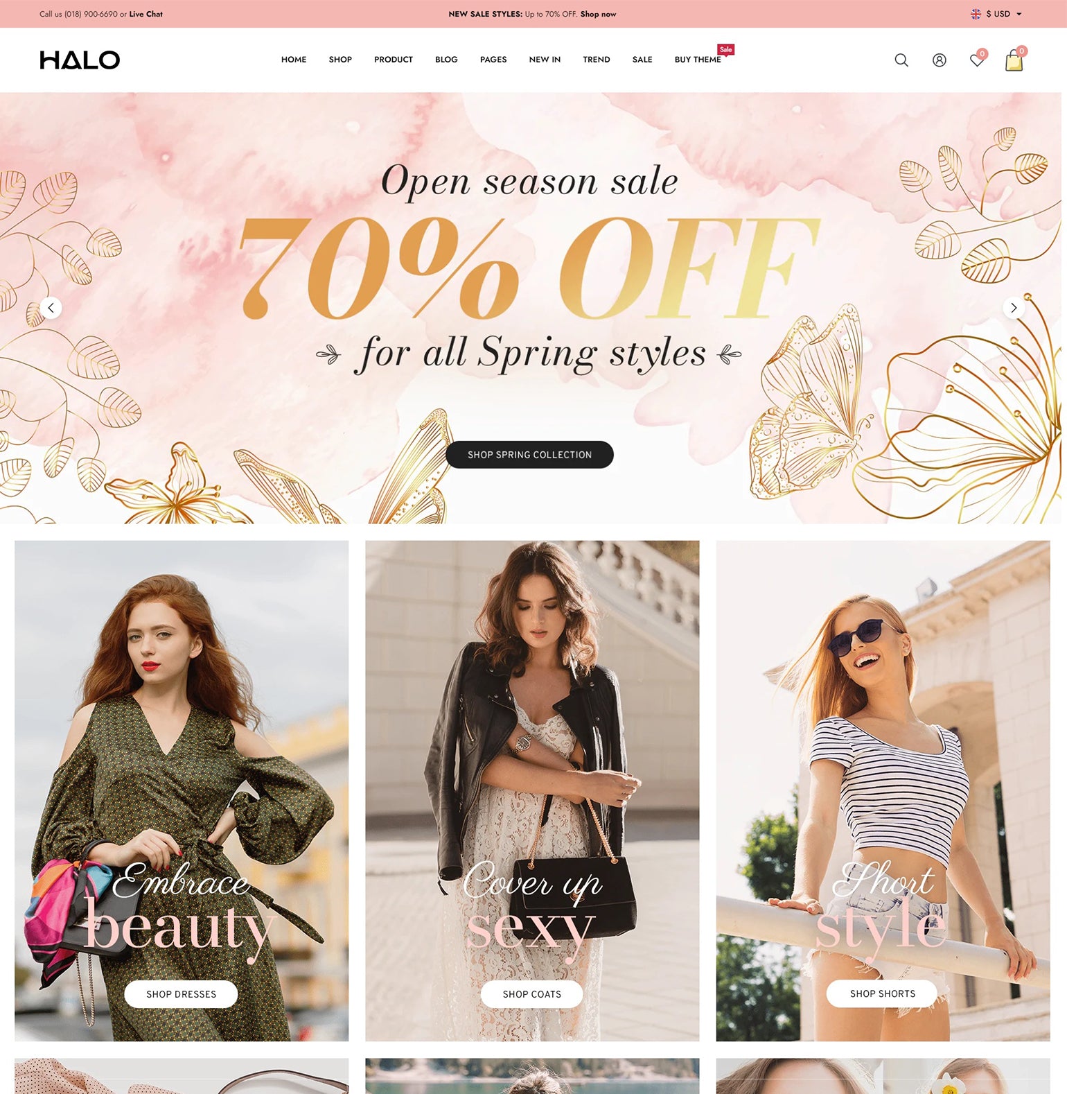Halo Theme Modern Fashion Website Template Halo Theme Modern Fashion Website Template