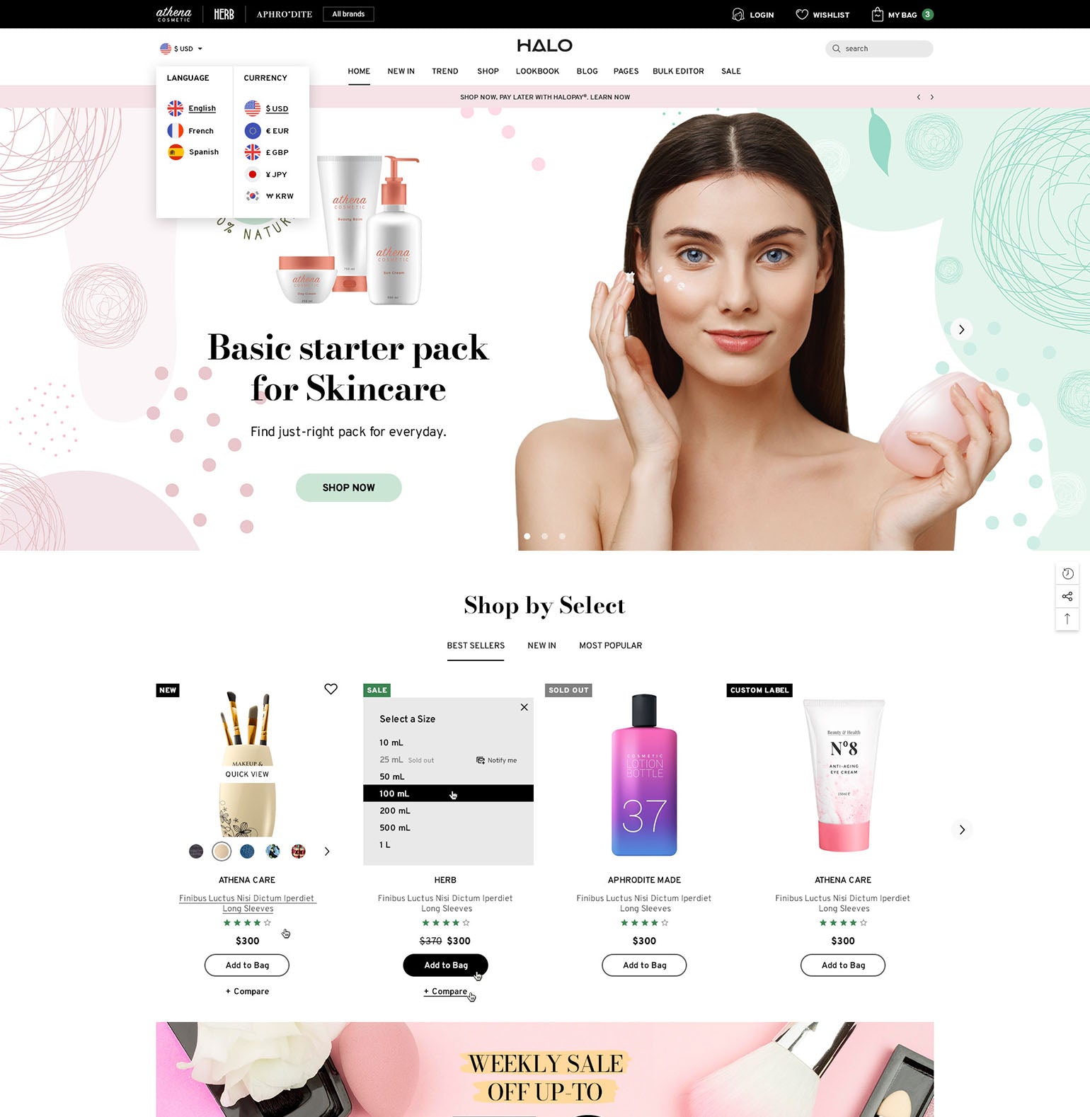 Halo Theme - Cosmetic and Beauty Ecommerce Website Template